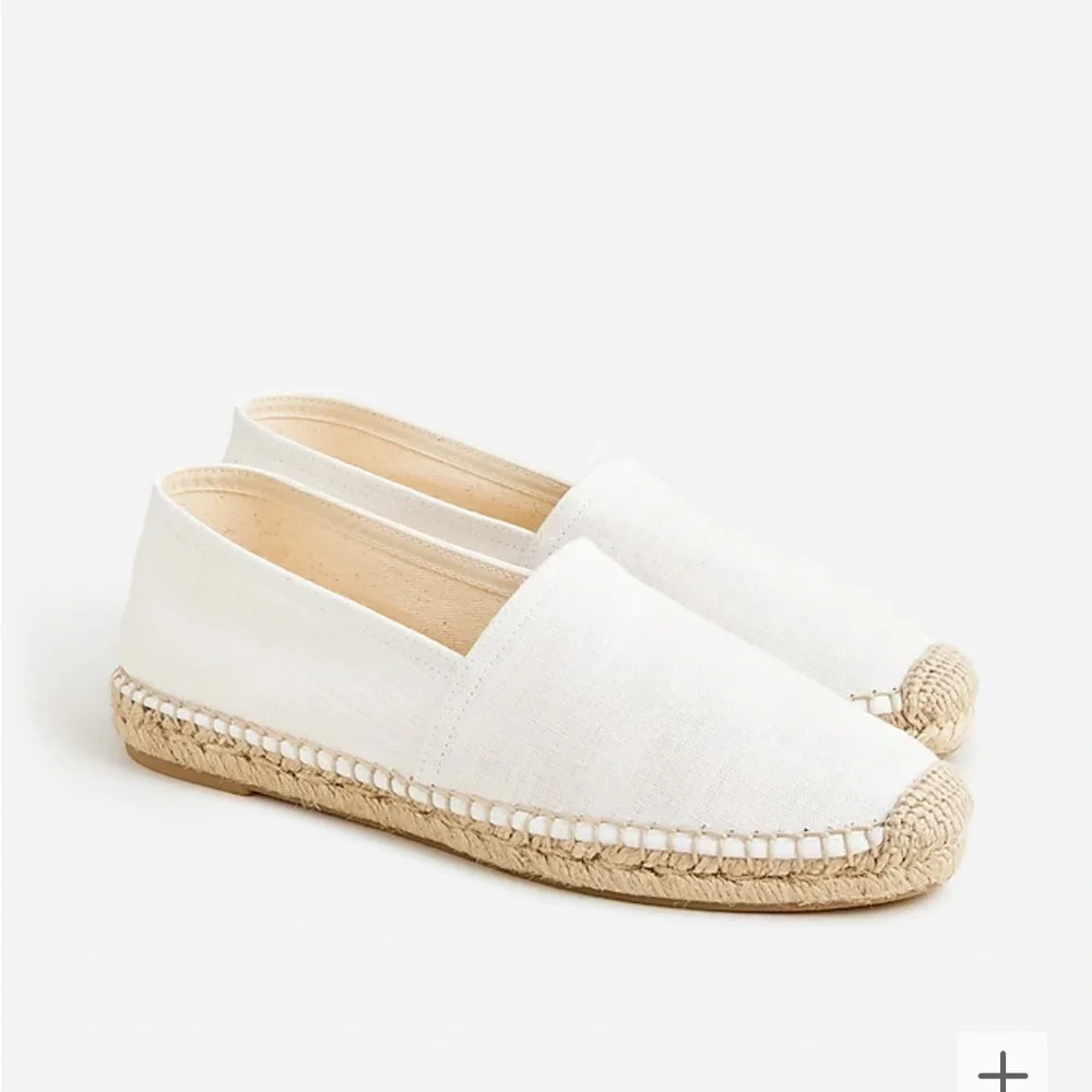 J Crew Made-in-Spain espadrille flats in linen BT388